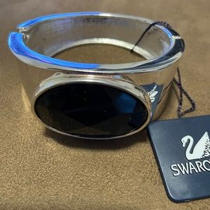 NWT Swarovski black stone silver bracelet
